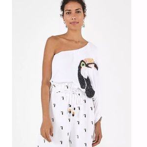 Anthropologie farm rio toucan top xl NWT